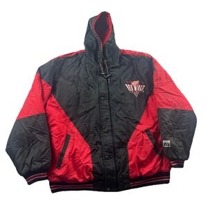 Vintage DETROIT RED WINGS Puffer‎ Jacket Full Zip Snap Logo 7 Youth XL 18-20